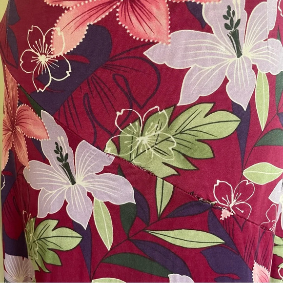 LAST CALL Tommy Bahama Silk Dress Size Large Maxi Length Flowers Tropical - Picture 10 of 11